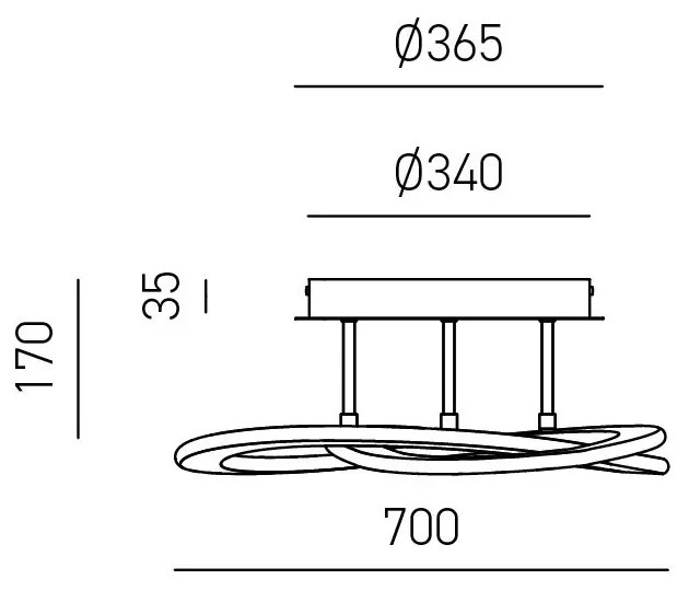 Lustra LED aplicata diametru 70cm YARA 3000K sau 4000K