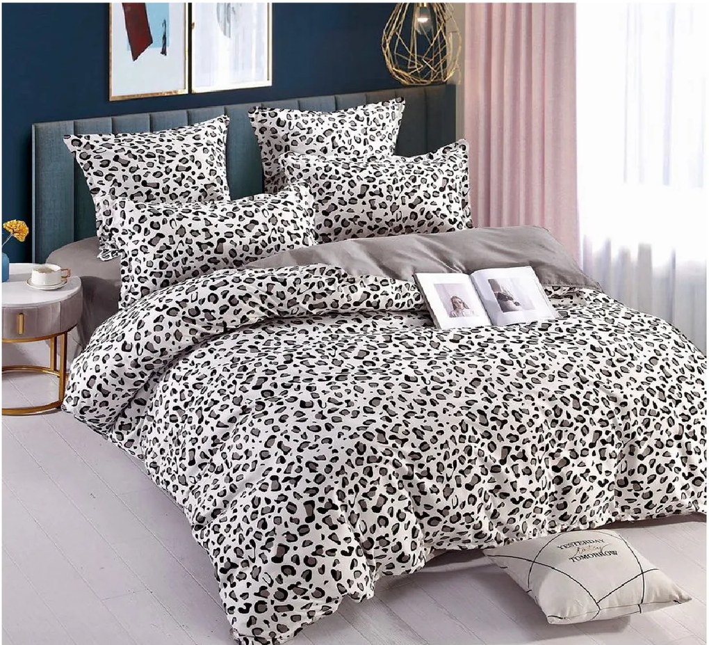 Lenjerie de pat 2 persoane, bumbac finet, 6 piese, 2 fete, SP359