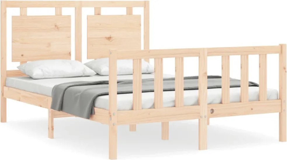 vidaXL Cadru de pat fără saltea, 120x200 cm, lemn masiv pin