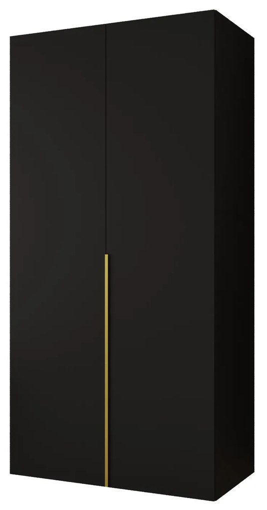 Dulap de haine 100 cm Alice 1 (Negru + Auriu). 1126098