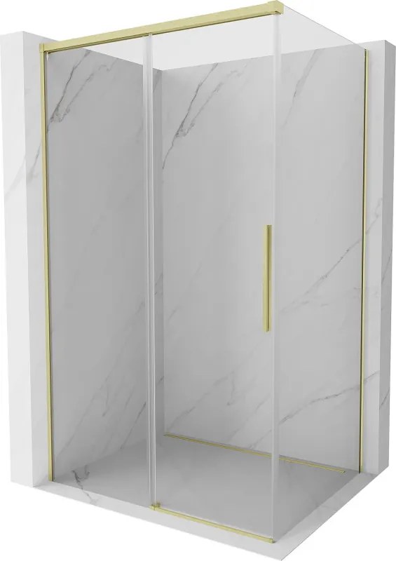 Mexen Rox cabină de duș glisantă 110 x 90 cm, transparentă, auriu periat - 8C2-110-090-55-00