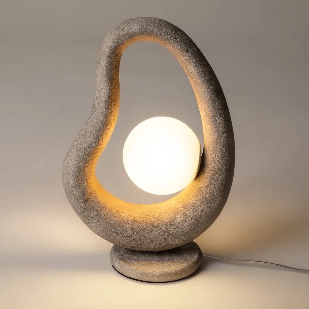 Veioza, Lampa de masa din Polirasina, Gri, Opus
