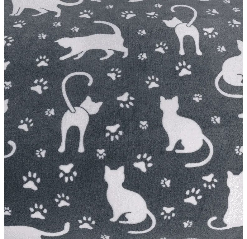 Lenjerie de pat din microplus WHITE CATS gri Dimensiune lenjerie de pat: 70 x 90 cm | 140 x 200 cm