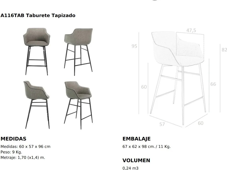 Scaun de bar tapitat design italian Tomika