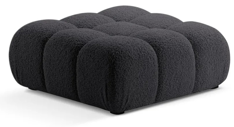 Taburet modular gri antracit cu tapițerie din țesătură bouclé Bellis – Micadoni Home