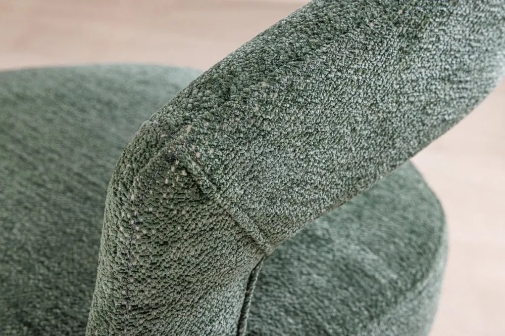 Set 2 scaune, Stofa Structurata, Verde, Metal, Auriu, BOUTIQUE, A-45924 VC