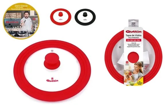 Capac pentru tigaie quttin sticlă (24-26-28 cm)