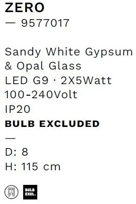 Pendul design decorativ ZERO alb/opal