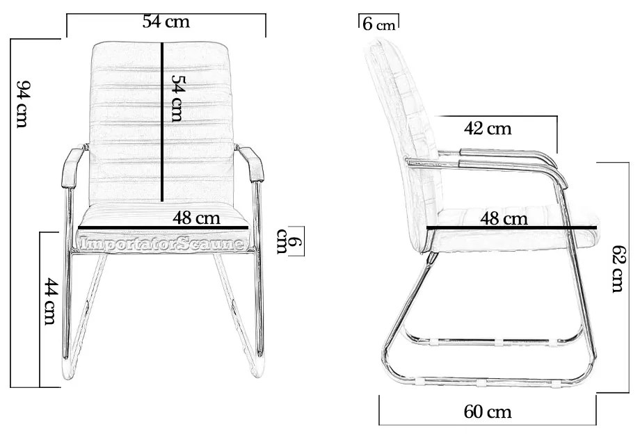 Scaun vizitator bej OFF 833V din catifea cu cadru metalic cromat