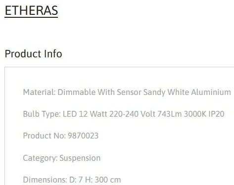 Pendul LED design minimalist ETHERAS alb