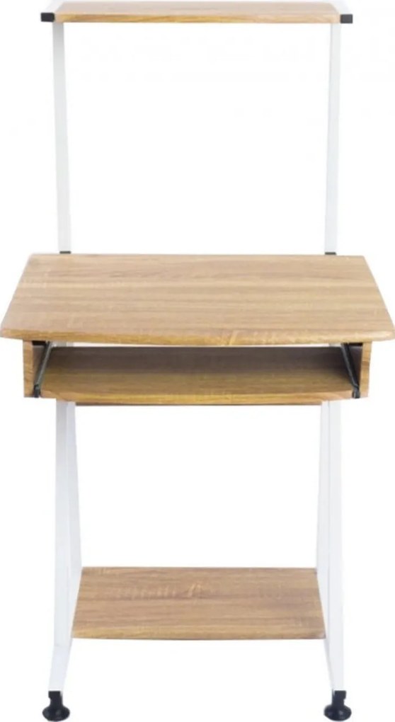 Birou pentru copii Novokids™ Shelf Computer desk, Cadru metalic, Cu raft depozitare si tavita retractabila pentru tastatura, Dimensiuni 60x50x117 cm,