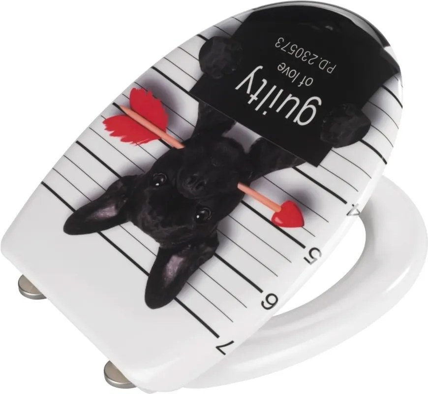 Capac WC cu închidere lentă Wenko Guilty Dog, 45 x 38 cm