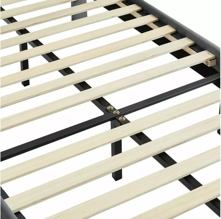 Pat tapițat SAVANA VELVET 140x200 cm gri