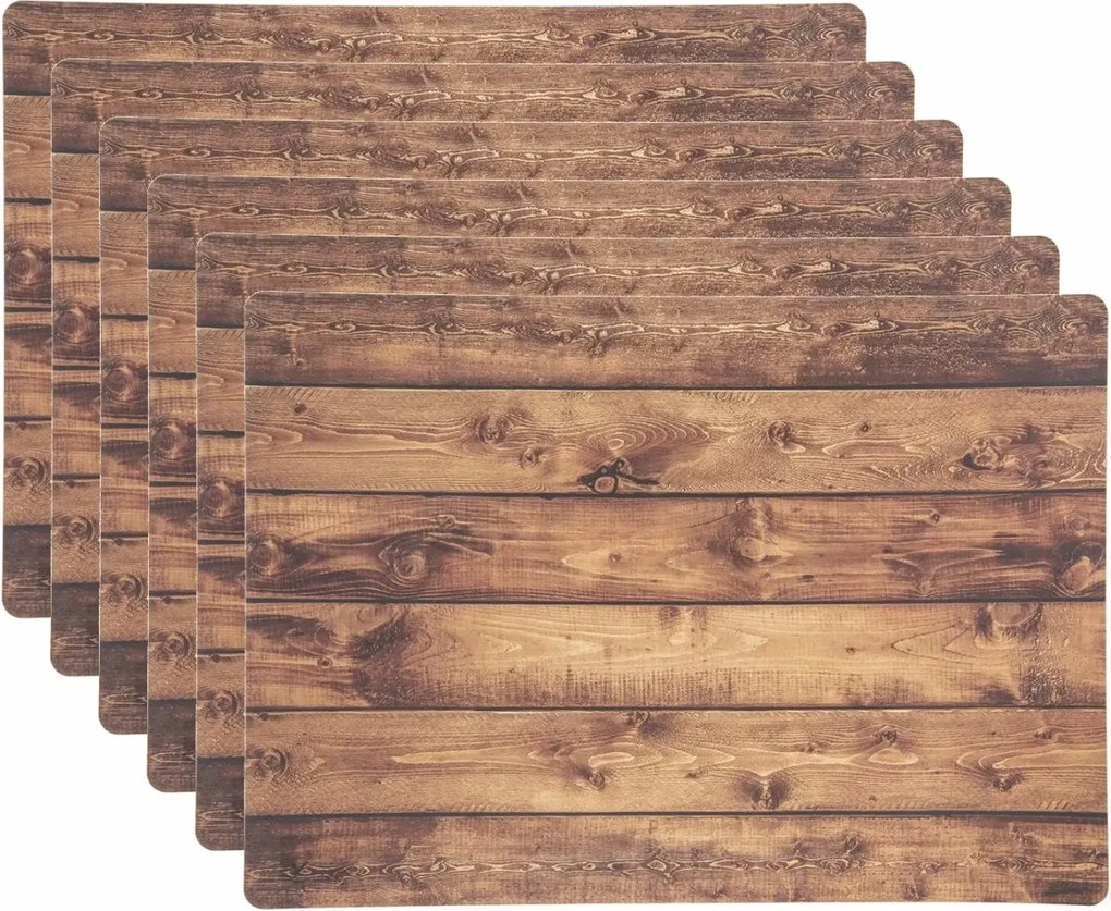 Suporturi farfurii Orion UH 43 x 30 cm lemn închis , set de 6 buc.