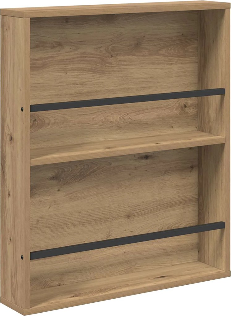 vidaXL Raft pentru reviste cu raft Stejar Artizanal 60 x 12 x 70 cm