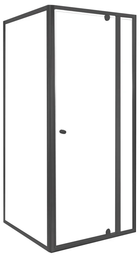 Flexi colț montat unghiular cabină de duș 80x80 cm fără tavă de duș negru