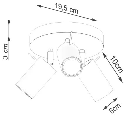 Spot Sollux SL.1509 RING 3xGU10/10W/230V roșu