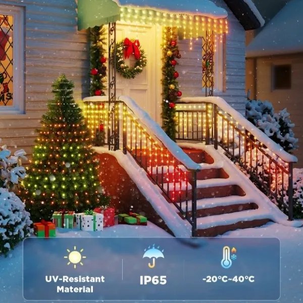 Instalație LED RGBIC de exterior Govee Smart țurțuri 10m Wi-Fi Matter IP65