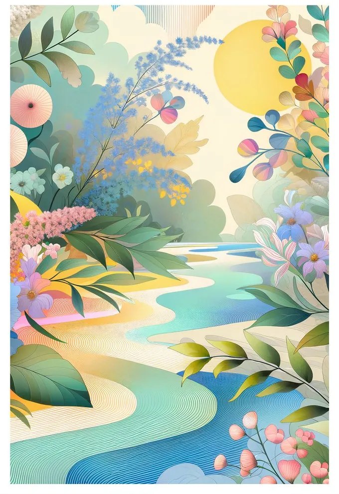 Tablou peisaj floral
