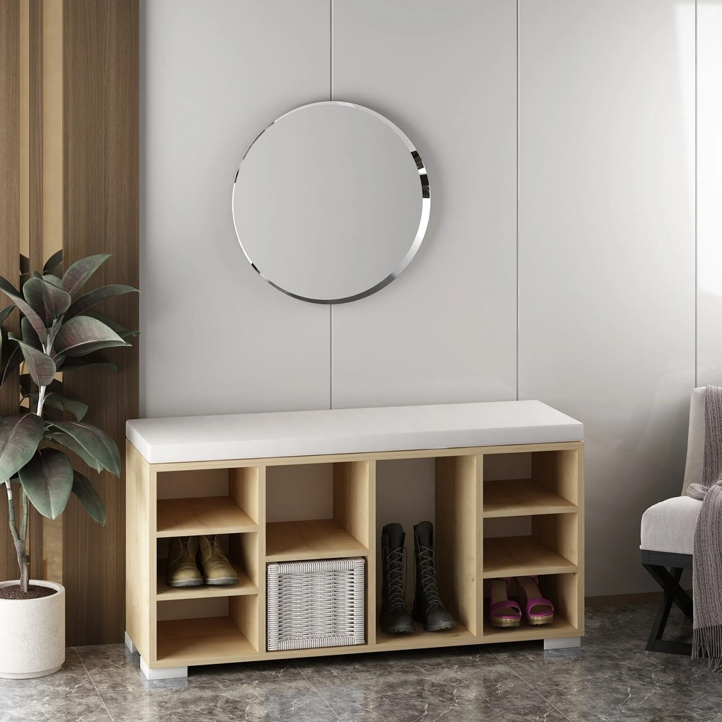 Comodă pentru pantofi Babil - Sapphire Oak, White