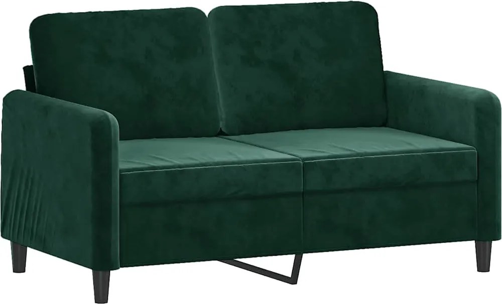 vidaXL Canapea cu 2 locuri, verde închis, 120 cm, catifea