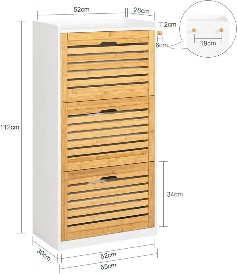 PANA5 - Pantofar 55 cm, pantofare, depozitare pantofi, mobilier hol - Alb-Maro