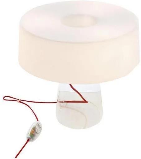 Glam T1 - Lampă de masă cu abajur alb din sticlă