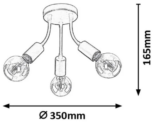 Rabalux 6808 - Lustră aplicată ALMUS 3xE27/60W/230V