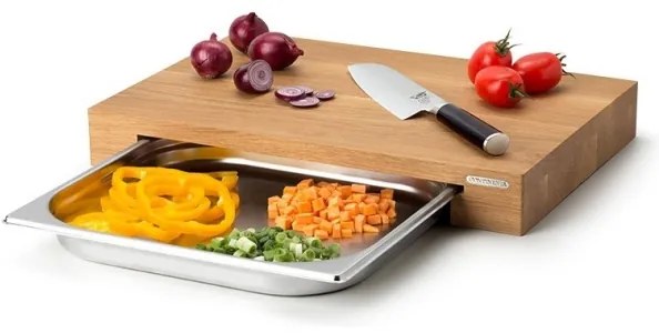 Tocător de bucătărie cu bol 39x27 cm stejar Continenta C4110