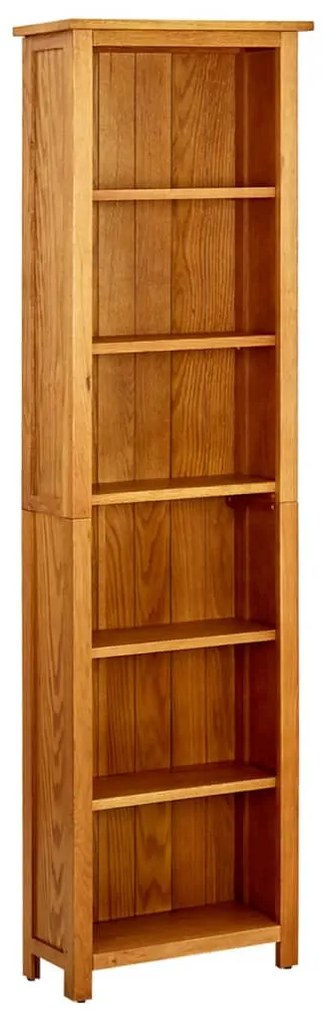 vidaXL Bibliotecă cu 6 rafturi, 52x22x180 cm, lemn masiv de stejar