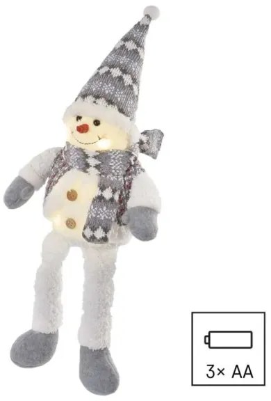 Decorațiune LED de Crăciun 6xLED/3xAA om de zăpadă