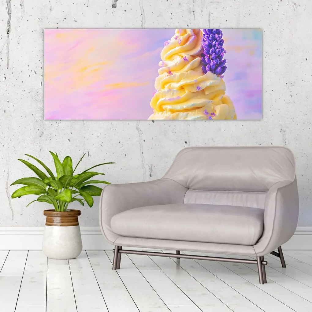 Tablou - Înghețată cu lavandă (120x50 cm)