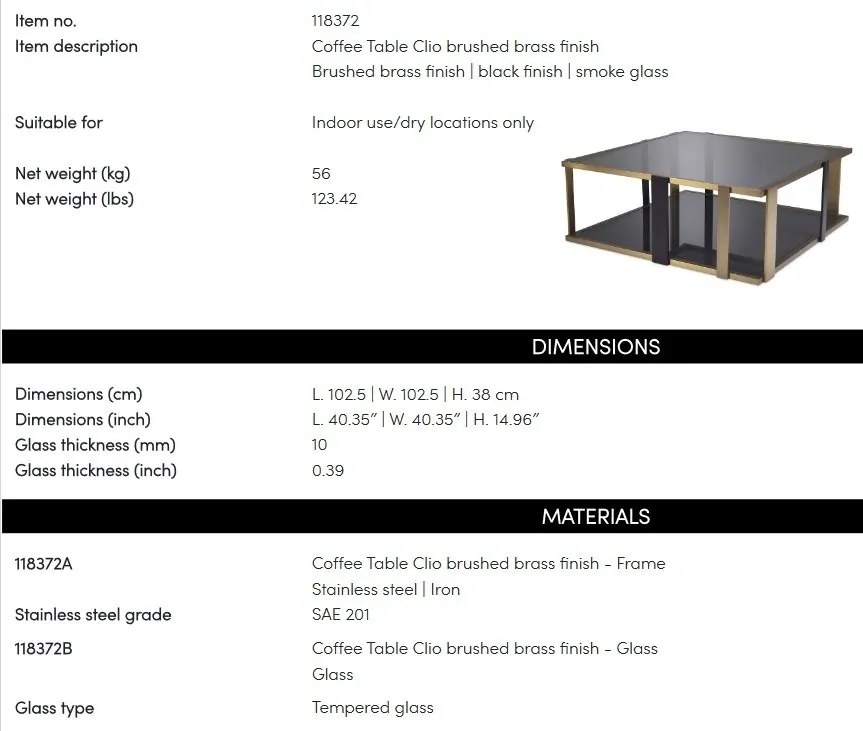 Masuta de cafea eleganta design LUX Clio