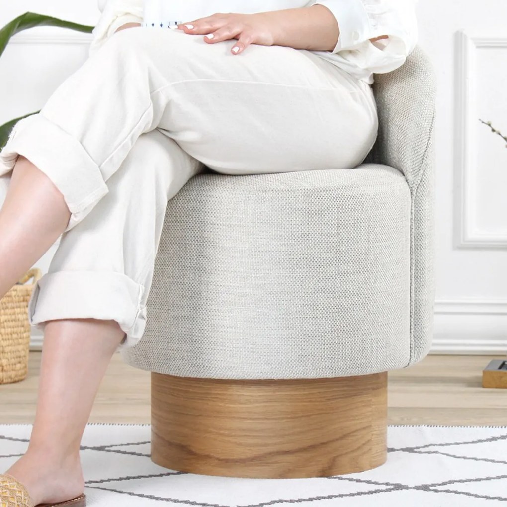 Barren Pouf Stool Gri deschis