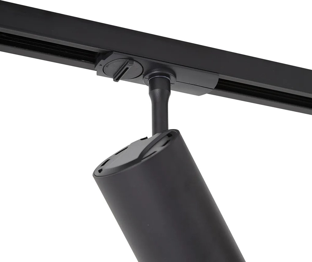 Spot modern negru pentru sistem de șină monofazat, cu LED, rotativ și înclinabil - Iconic Zoom