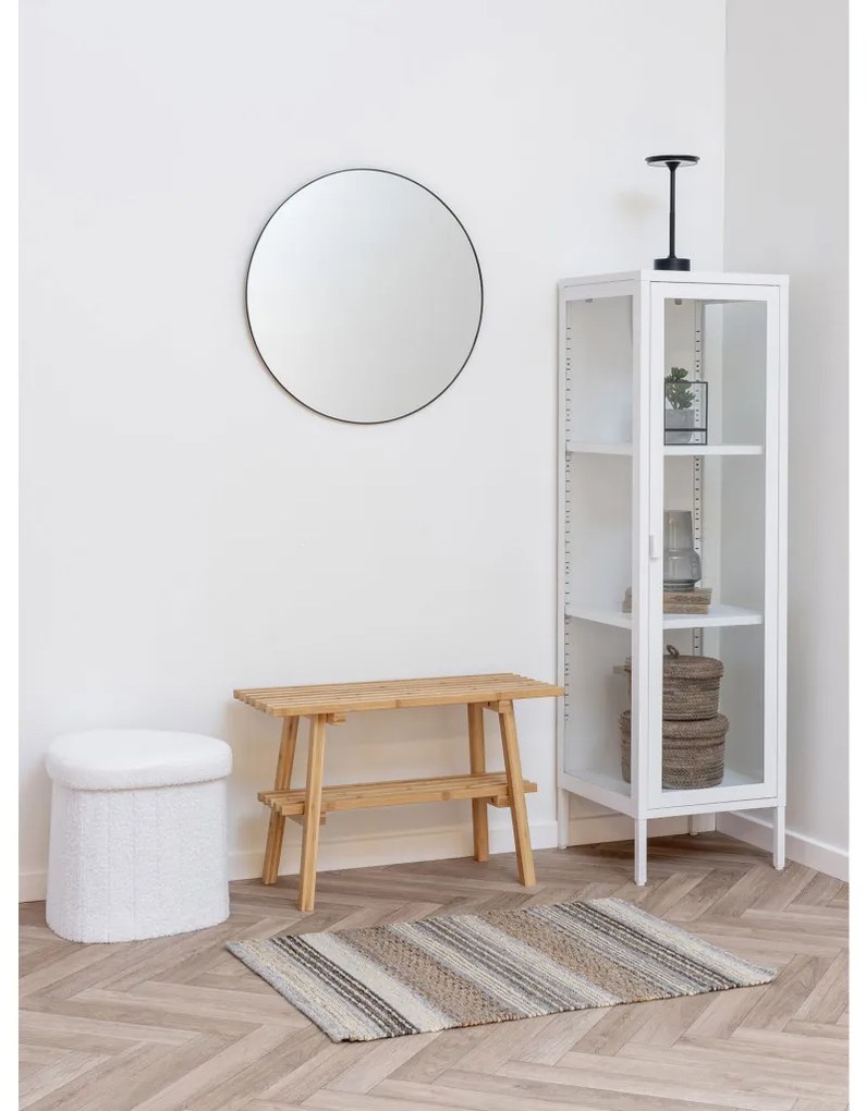 Medford puf, pluș, alb, 42,5x36,5 cm