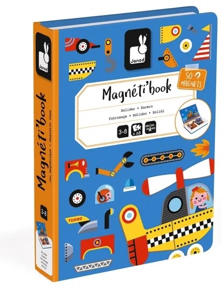 Janod - Set interactiv magnetic MAGNETIBOOK vehicule de transport
