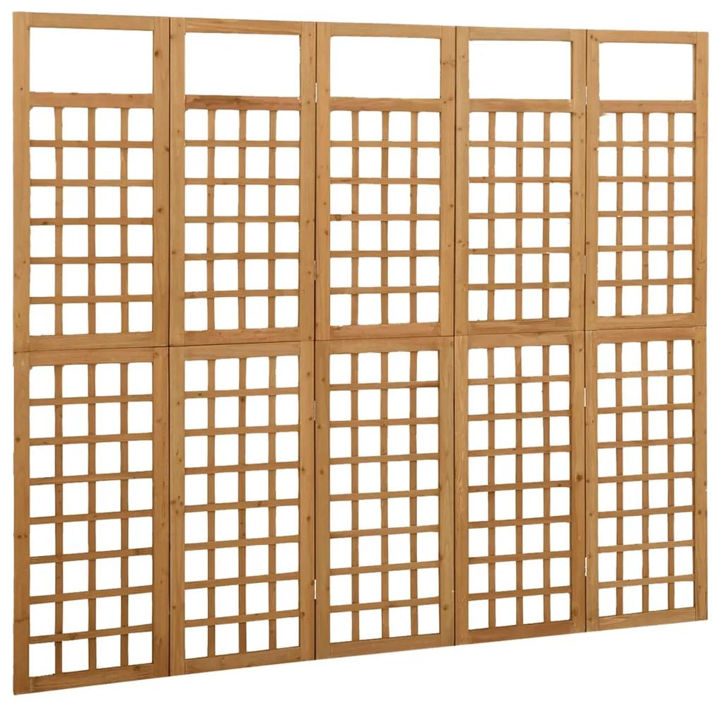 Separator cameră cu 5 panouri, 201,5x180 cm, nuiele lemn brad