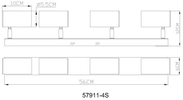 Spot Globo 57911-4S ROBBY 4xGU10/25W/230V