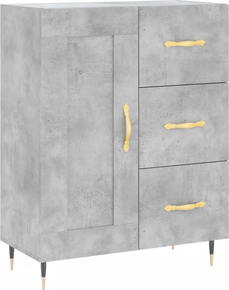 vidaXL Servantă, gri beton, 69,5x34x90 cm, lemn compozit