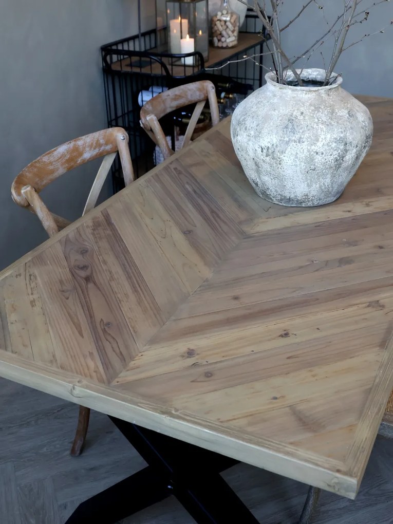 Masa dining, din lemn de pin, model Herringbone, Marseille