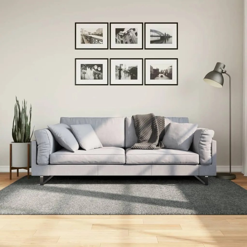 vidaXL Covor pufos &quot;PAMPLONA&quot; cu fire înalte, verde modern, 140x200 cm