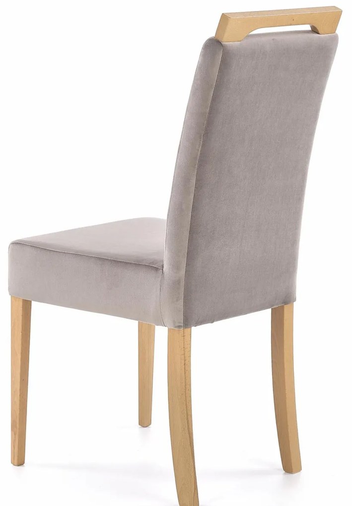 Scaun Clarion velvet gri/stejar miere Riviera 91