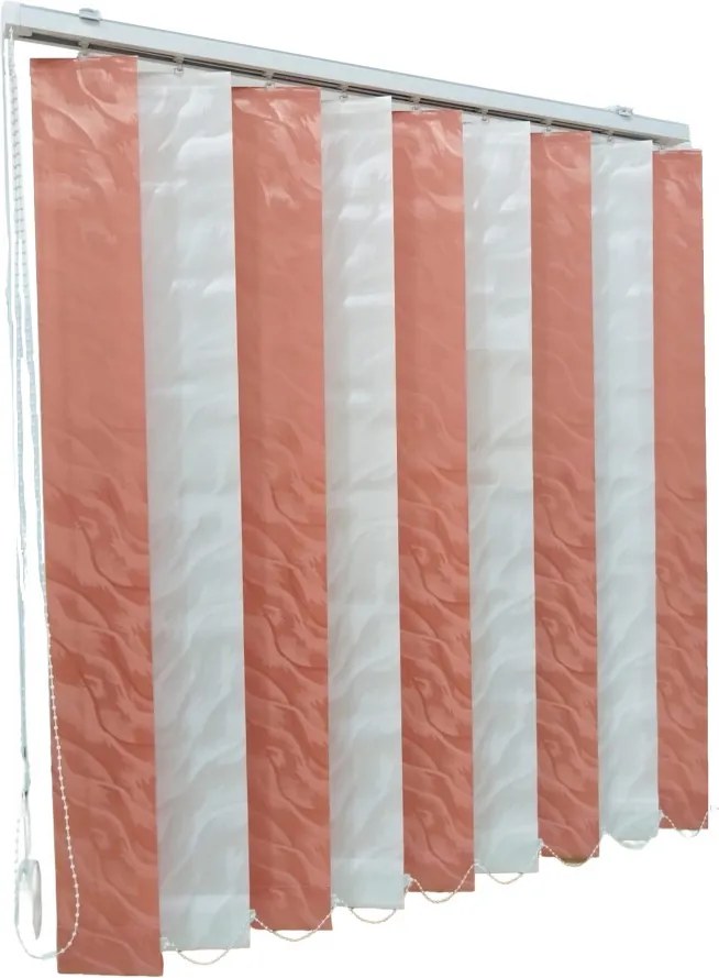 Jaluzele verticale BEATA 9609 / 9601 somon alb – jaluzele verticale moderne complete cu prindere pe tavan