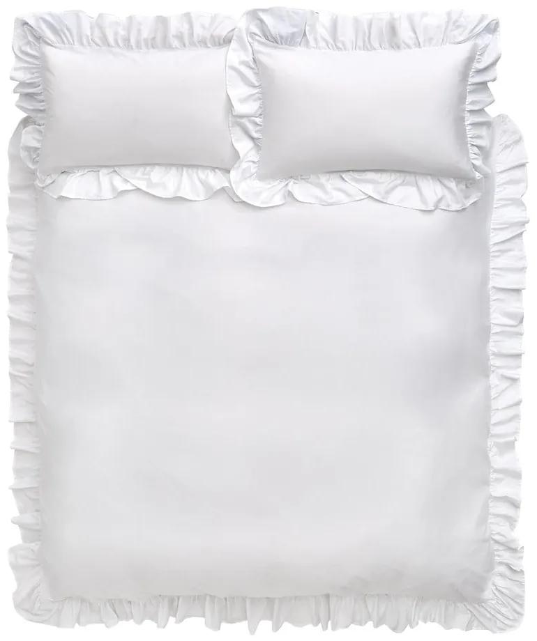 Lenjerie de pat din bumbac Bianca Frill, 200 x 200 cm, alb
