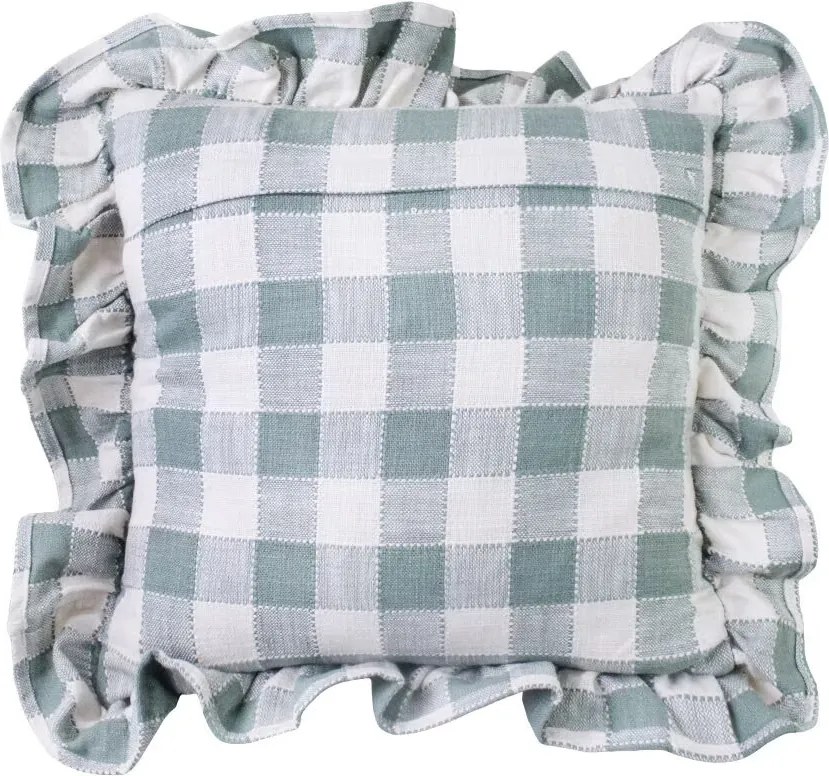Față de pernă din bumbac organic 45x45 cm verde, „Ida Check"