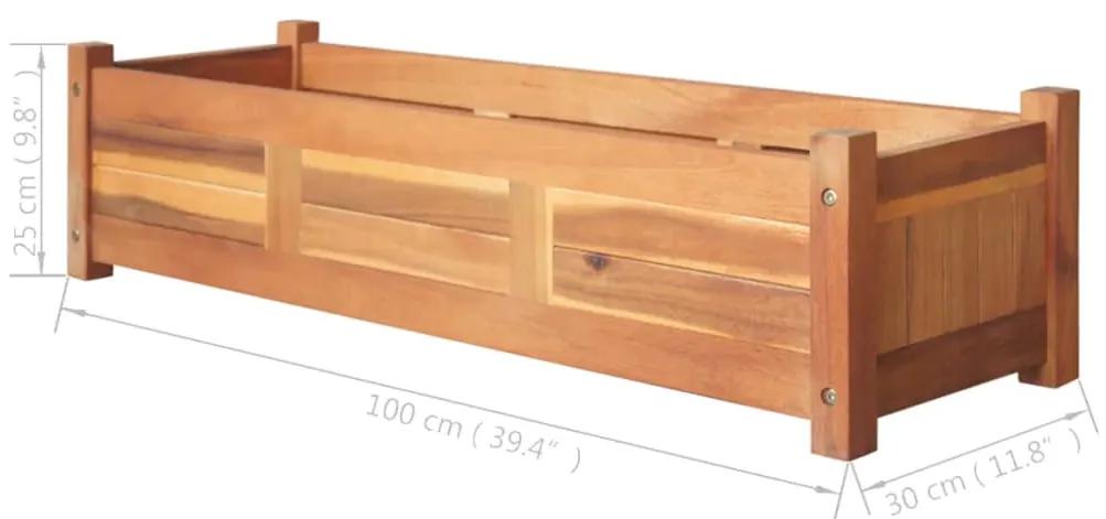 Straturi inaltate de gradina, 2 buc, 100x30x25 cm, lemn acacia