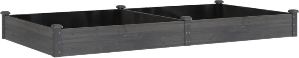 vidaXL Strat grădină înălțat cu căptușeală gri 240x120x25cm, lemn brad