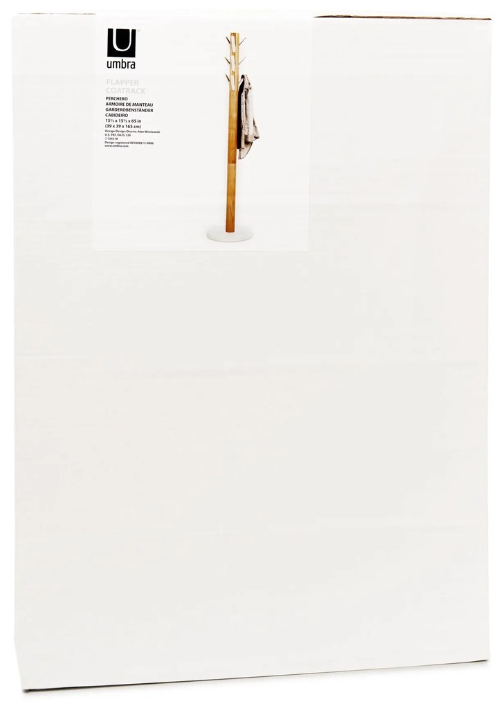 Cuier FLAPPER 165x57 cm albă/naturală