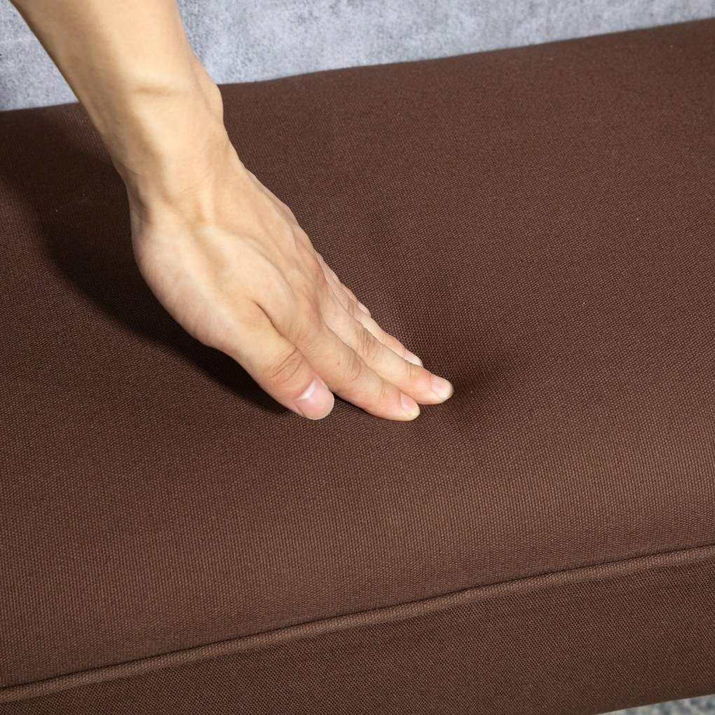 HOMCOM Banc Banquette Design Contemporan cu Braţe Curbate Confort Ridicat 102L x 36l x 51H cm Maro | Aosom Romania